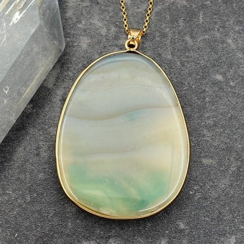 Large Agate Pendent Necklace