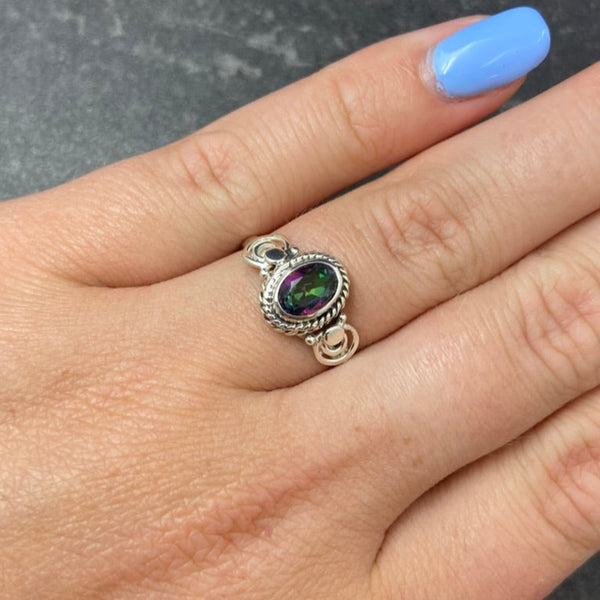 Mystic Quartz Filigree Ring