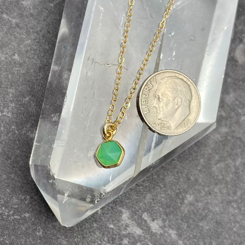 Green Onyx Hexagon Necklace