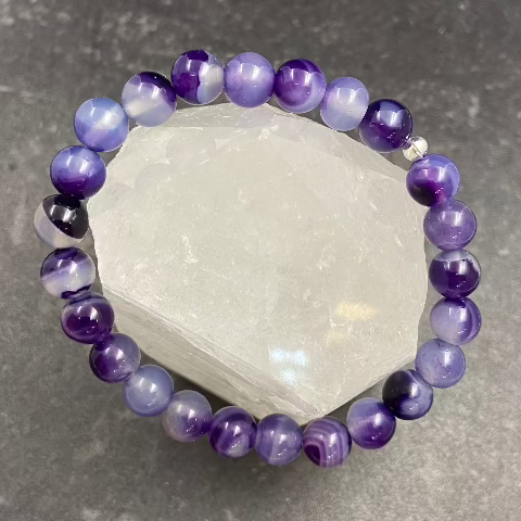 Purple Agate Crystal Stretch Bracelet