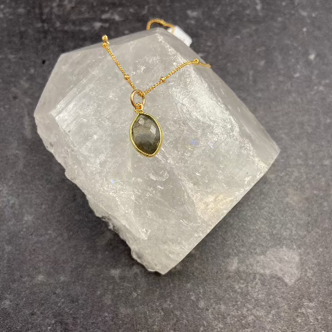 Labradorite Teardrop Necklace