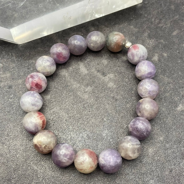 Purple Tourmaline Crystal Stretch Bracelet