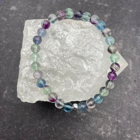 Fluorite Crystal Stretch Bracelet