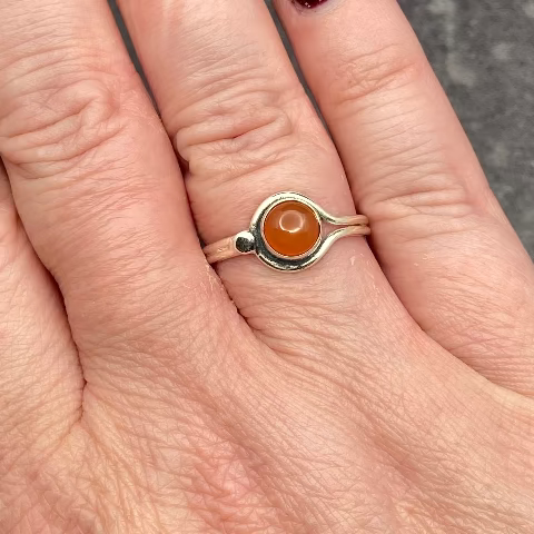 Round Double Band Gemstone Rings