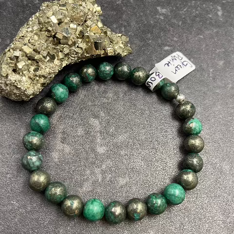 Green Pyrite Crystal Bracelet