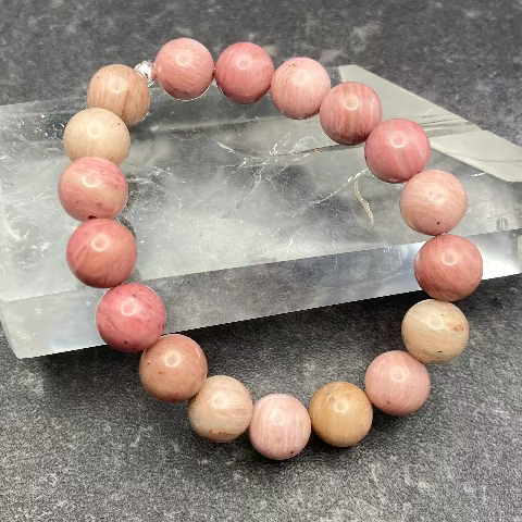 Rhodonite Crystal Stretch Bracelet