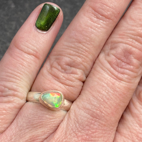 Ethiopian Triangle Opal Ring