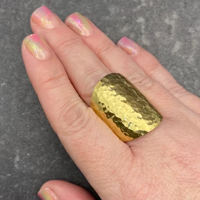 Brass Hammered Ring