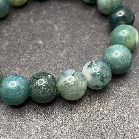 Moss Agate Crystal Stretch Bracelet