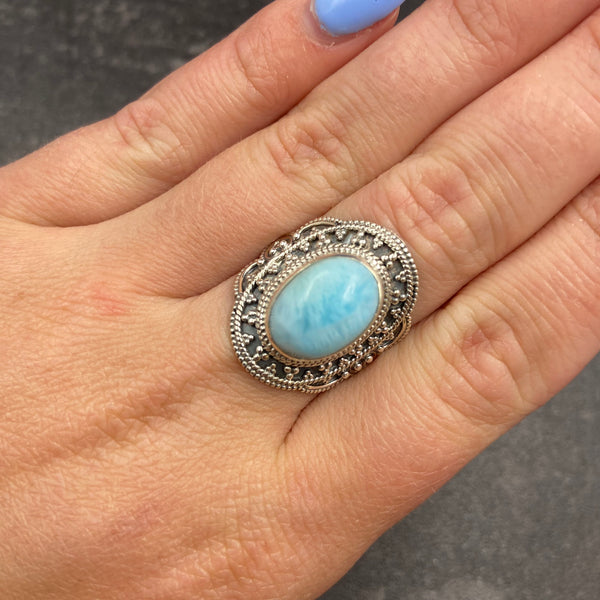 Larimar Shield Ring