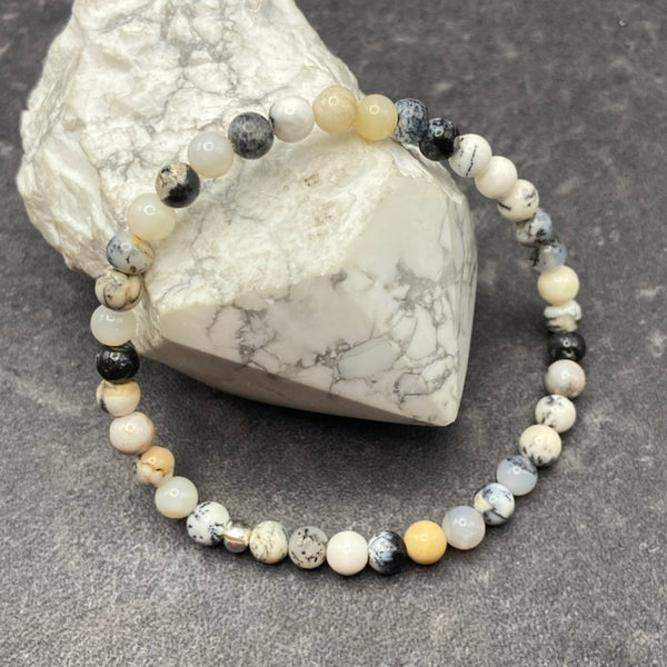 Dendritic Opal Crystal Stretch Bracelet