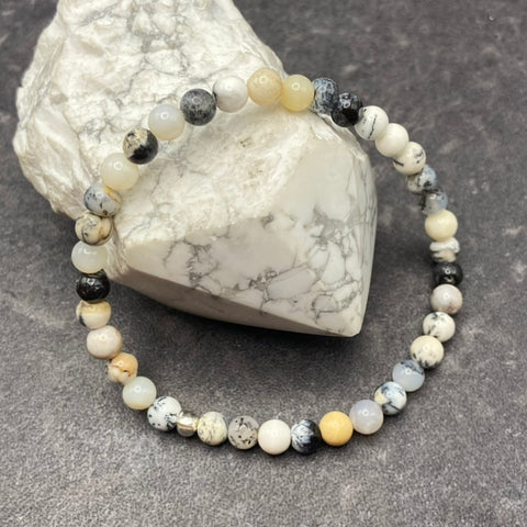 Dendritic Opal Crystal Stretch Bracelet