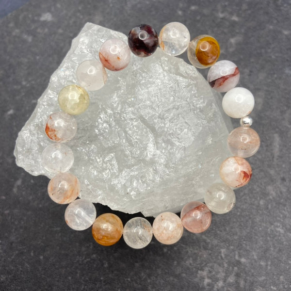 Red Phantom Quartz Crystal Stretch Bracelet