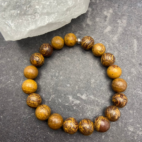 Elephant Skin Jasper Crystal Stretch Bracelet