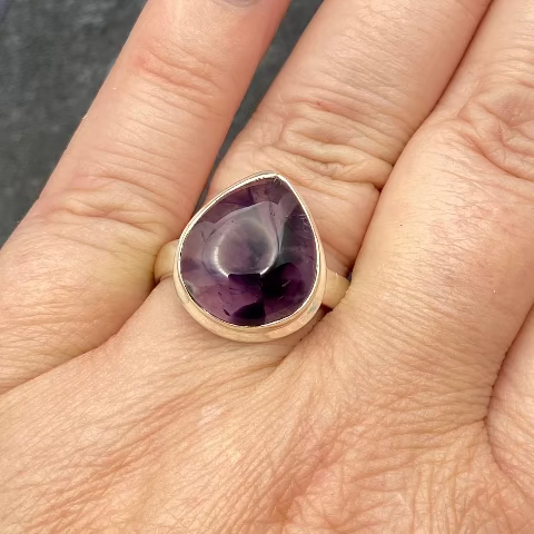 Amethyst Teardrop Ring