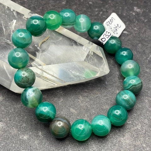 Green Agate Crystal Stretch Bracelet