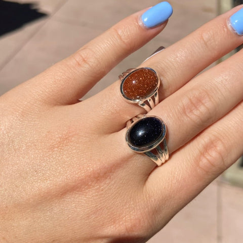 Goldstone Rings