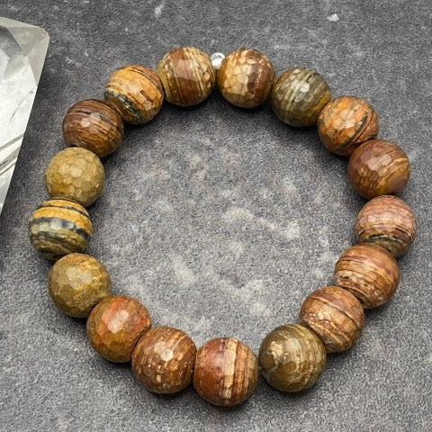 Red Banded Jasper Crystal Stretch Bracelet