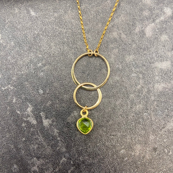 Peridot 2-Ring Necklace