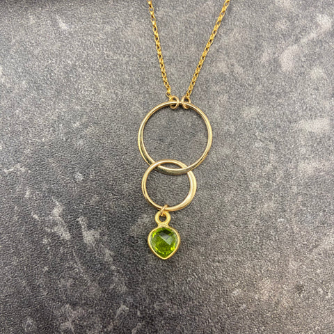 Peridot 2-Ring Necklace