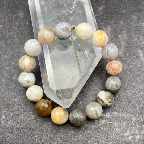 Bamboo Agate Stretch Bracelet