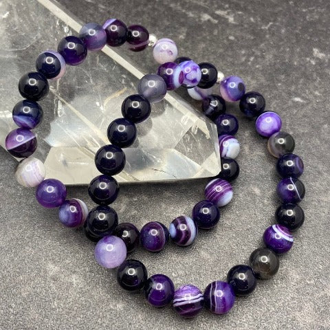 Purple Agate Crystal Stretch Bracelet
