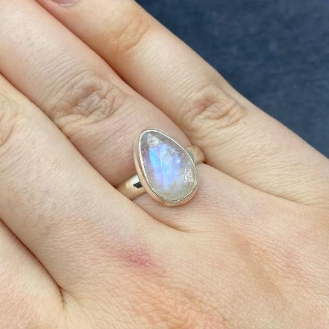 Rainbow Moonstone Ring