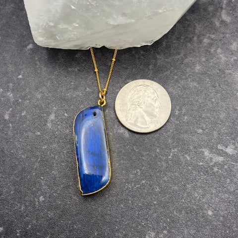 Labradorite Gold Leaf Necklace