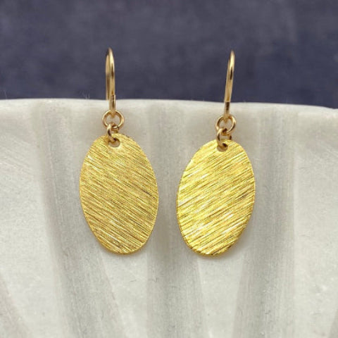 Mini Oval Brass Earrings