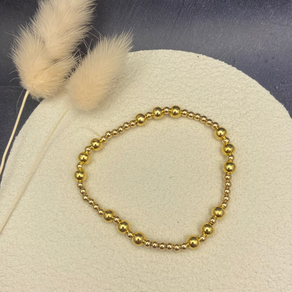 Gold-Filled 3mm Beaded Bracelet with 5mm Accent Beads
