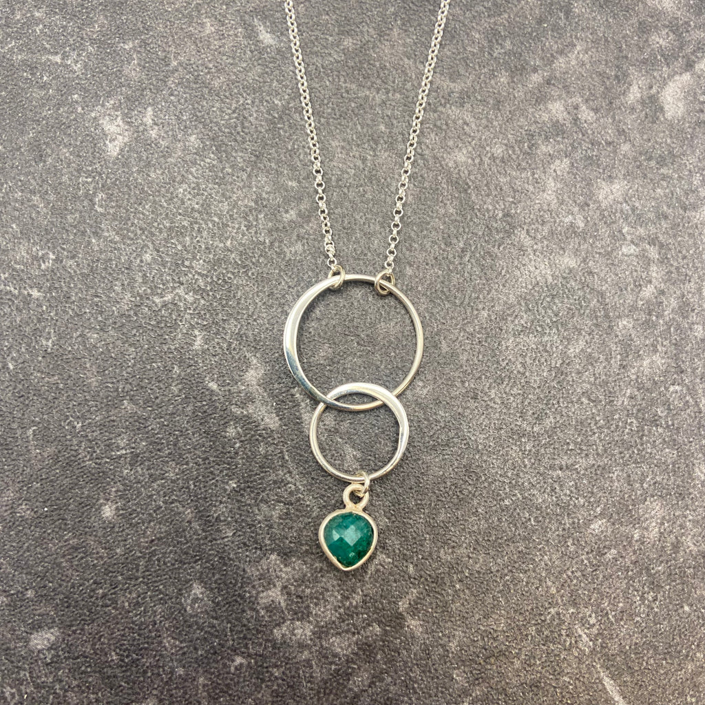 Emerald 2-Ring Necklace