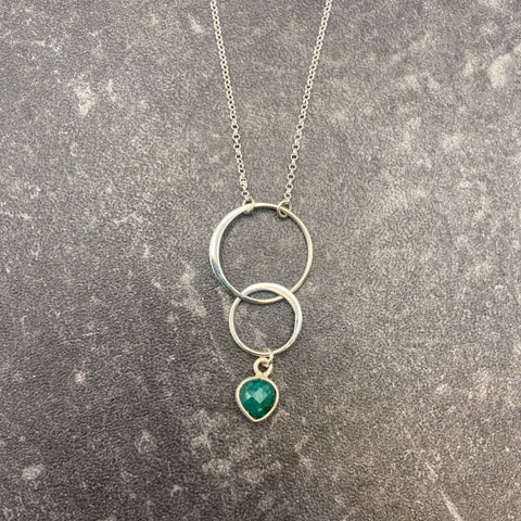 Emerald 2-Ring Necklace