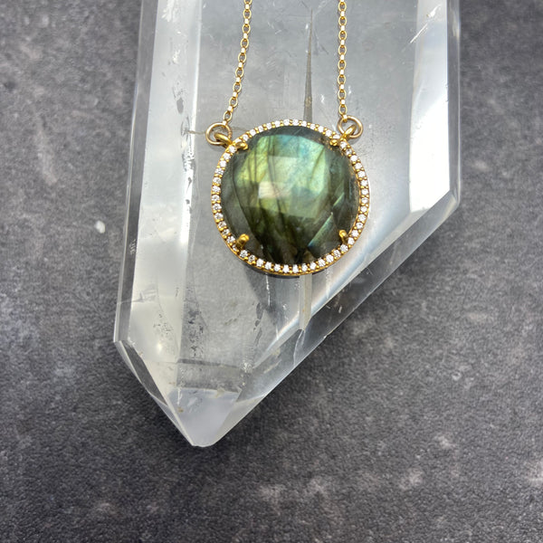 Labradorite Circle Necklace
