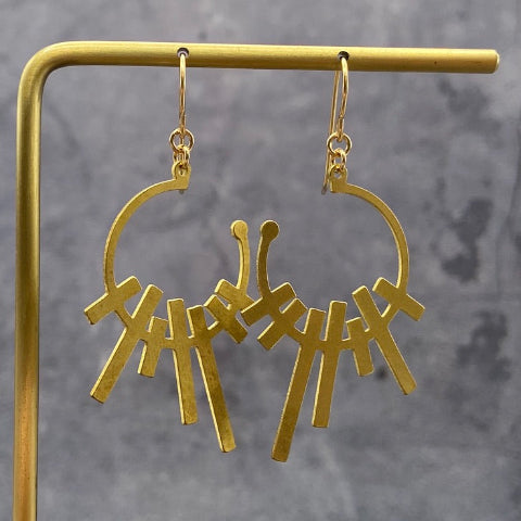 Modern Boho Brass Statement Earrings