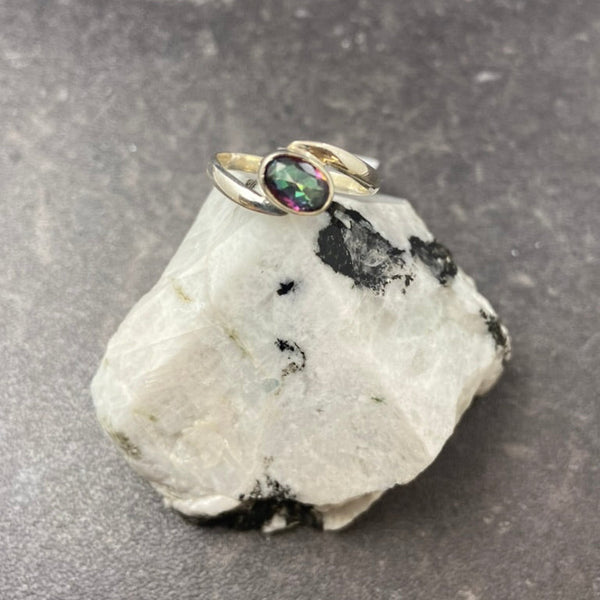 Mystic Quartz & Blue Zircon Rings