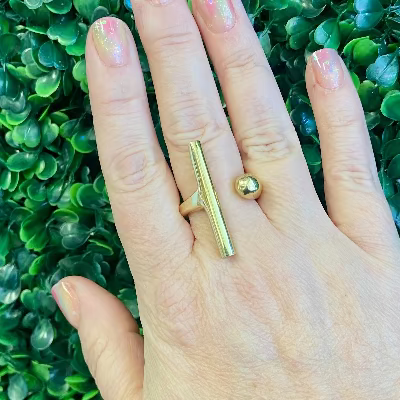 Bar Dot Statement Ring