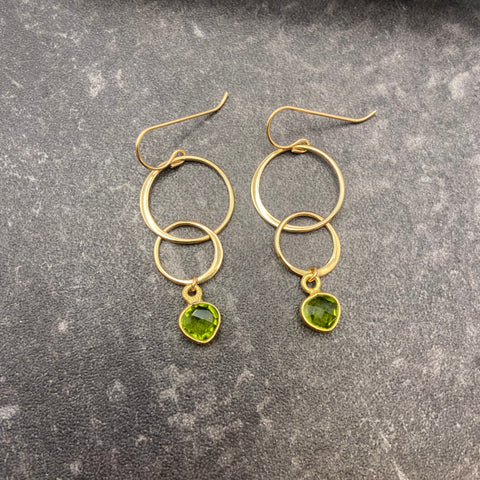 Peridot 2-Ring Earrings