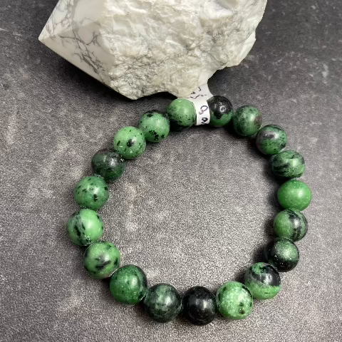 Ruby and Zoisite Crystal Stretch Bracelet