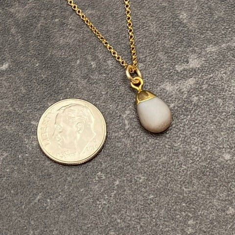 Dainty Chocolate Moonstone Necklace