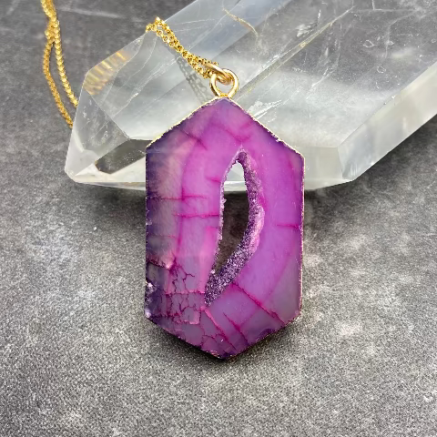 Agate Druzy Slice Necklace