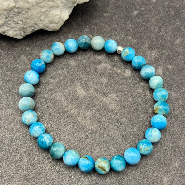Blue Apatite Crystal Stretch Bracelet