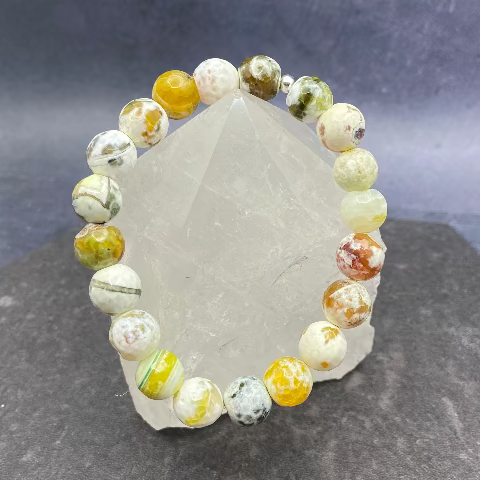 Yellow Agate Crystal Stretch Bracelet