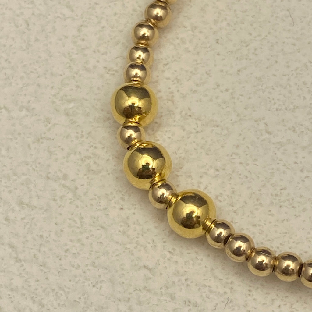 Gold-Filled 3mm Beaded Bracelet with 5mm Accent Beads