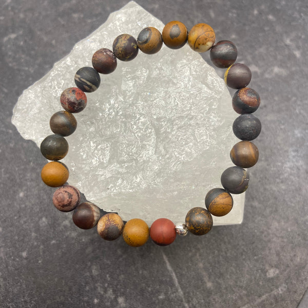 Matte Red Jasper Crystal Stretch Bracelet