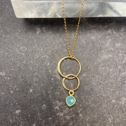 Aquamarine 2-Ring Necklace