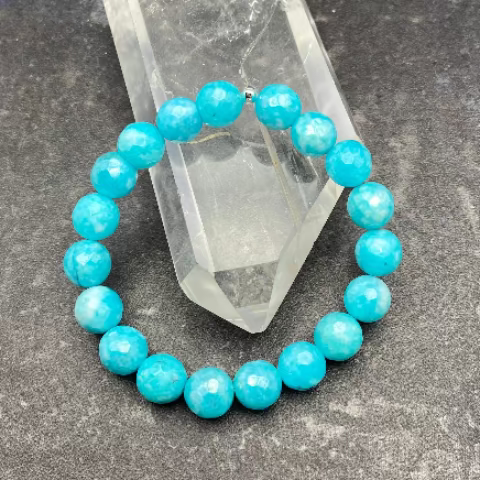 Dyed Jade Crystal Stretch Bracelet