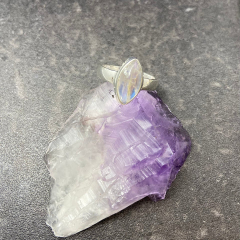 Rainbow Moonstone Ring
