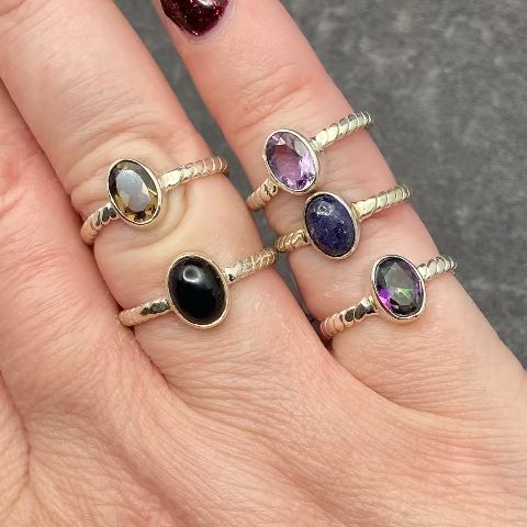 Twisted Band Dainty Rings