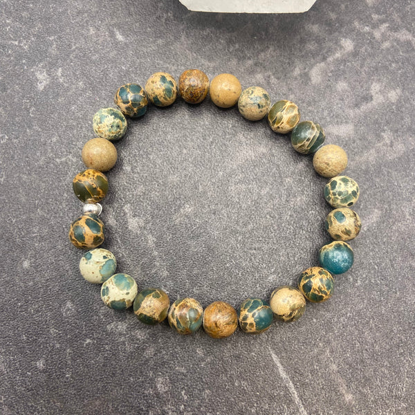 Aqua Sea Sediment Jasper Crystal Bracelet