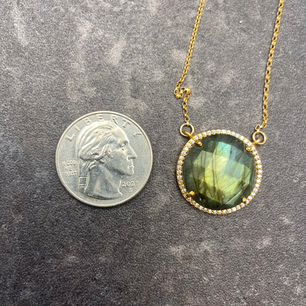 Labradorite Circle Necklace